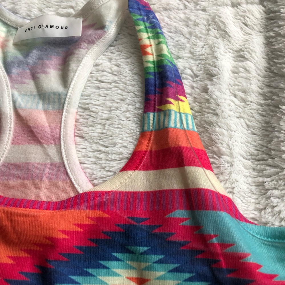 Boutique Racerback Tank with Aztec Pattern - Picture 2 of 3